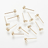 Brass Stud Earring Findings X-KK-T014-66G-1