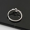 Constellations Rhodium Plated 925 Sterling Silver Micro Pave Clear Cubic Zirconia Adjustable Rings for Women RJEW-P130-01P-J-3