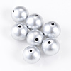 Matte Style Spray Painted Acrylic Beads X-ACRP-S669-6mm-01-1