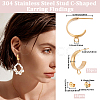 16Pcs 304 Stainless Steel Stud Earring Findings STAS-BBC0010-20D-2