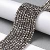 Electroplate Glass Beads Strands GLAA-H021-01B-FP12-3