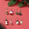 4 Sets 4 Styles Lampwork & Alloy Enamel Dangle Earrings Set EJEW-TA00228-2