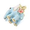 Elephant Rack Plating Brass Enamel Pendants X-KK-Q804-16G-2