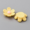 Opaque Resin Flower Cabochons CRES-WH0010-053A-03-2