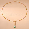 Star Alloy Cable Chain with Plastic Pearl Bead Aquamarine Tassel Waist Belly Chains FS-WG4037F-01-2