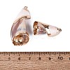 Electroplated Golden Brass Trim Natural Spiral Shell Pendants SSHEL-Q101-06-3