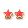 Rack Plating Alloy Enamel Beads ENAM-F146-19G-04-1