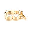 Brass Micro Pave Cubic Zirconia Twister Clasps ZIRC-P062-07G-2