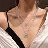 18Pcs 18 Style Alloy Curb & Paperclip & Herringbone Chain Necklaces Set NJEW-AN0001-43-4