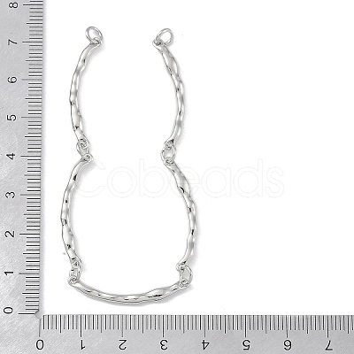 Brass Textured Bar Link Chain Bracelet Making KK-U020-04P-1