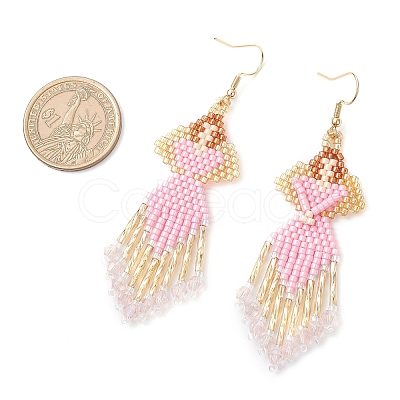 Angel Handmade Glass Seed Beads Dangle Earrings EJEW-MZ00538-03-1