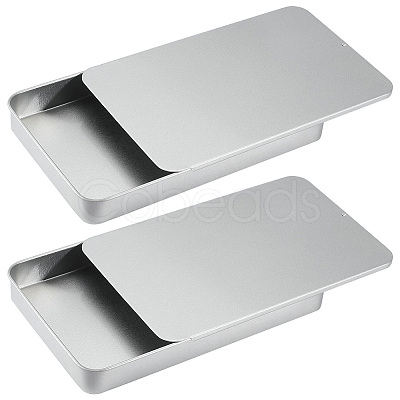 2Pcs Slide Top Tinplate Trinket Storage Boxes CON-SP0001-22B-02-1