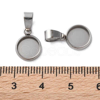 304 Stainless Steel Pendant Cabochon Settings STAS-L282-010P-02-1