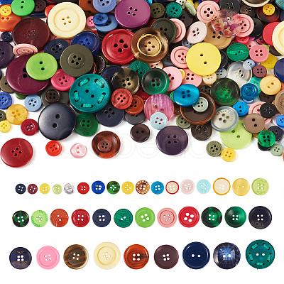 Flat Round Resin Buttons BUTT-TAC0017-01A-1