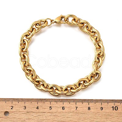304 Stainless Steel Cable Chain Bracelets for Women BJEW-Q050-01A-G-1