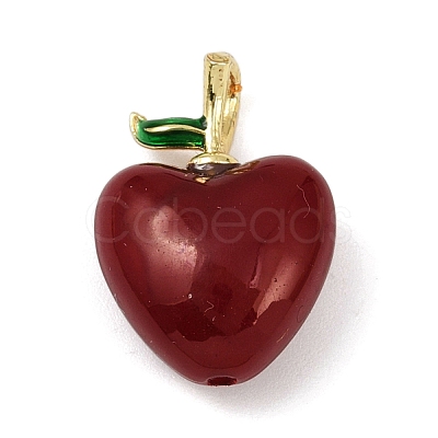 Brass Enamel Pendants KK-R224-12B-G-1