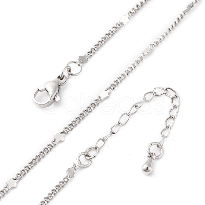 Brass Curb Chains Necklaces for Women NJEW-D302-09P-1