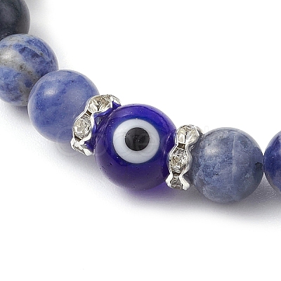 Natural Sodalite Beads Stretch Bracelets for Women Men BJEW-JB11453-1