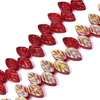 Electroplate Transparent Glass Beads Strands EGLA-N056-03A-08-1
