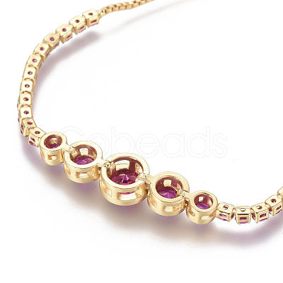 Adjustable Brass Micro Pave Cubic Zirconia Bolo Bracelets BJEW-F404-01B-G-1