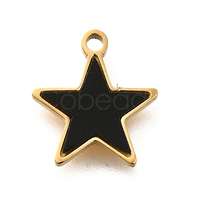 304 Stainless Steel Star Pendants STAS-Q348-19G-1