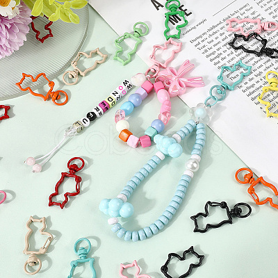 30Pcs Spray Painted Eco-Friendly Alloy Swivel Snap Hooks Clasps FIND-SC0016-41-1