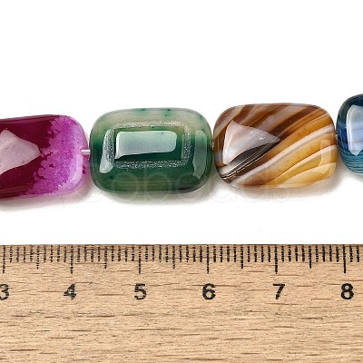 Natural Striped Agate/Banded Agate Beads Strands G-B137-B01-01-1