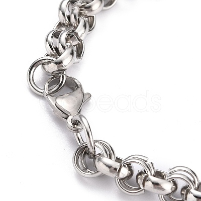 Tarnish Resistant 304 Stainless Steel Rolo Chain Bracelets BJEW-Z011-14P-1
