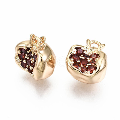 Brass Micro Pave Chocolate Cubic Zirconia Charms KK-S360-047-NF-1