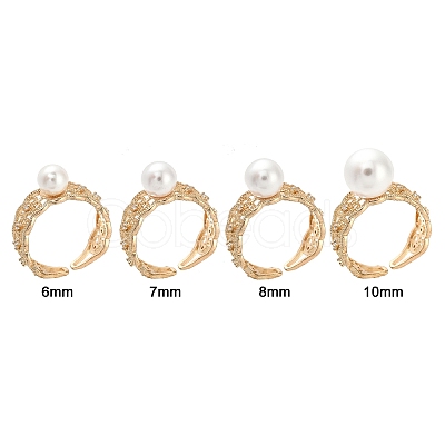Rack Plating Heart Brass Micro Pave Cubic Zirconia Open Cuff Ring Settings KK-Z071-26KCG-1