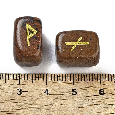 Rectangle Natural Mahogany Obsidian Rune Stones G-Z059-01I-1