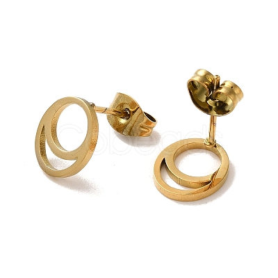 PVD Vacuum Plating 304 Stainless Steel Stud Earrings EJEW-Z040-16G-1