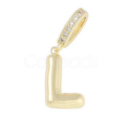Brass Micro Pave Clear Cubic Zirconia Pendants KK-M289-01L-G-1