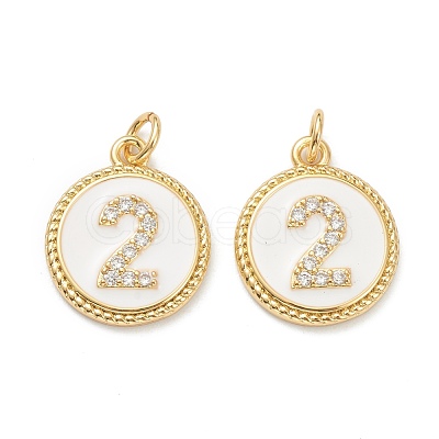 Brass Micro Pave Clear Cubic Zirconia Charms ZIRC-I052-16G-02-1