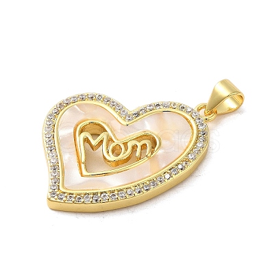 Mother's Day Brass Micro Pave Clear Cubic Zirconia Pendants FIND-Z041-21B-1