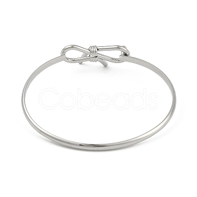 Adjustable Bowknot Brass Torque Bangles for Women BJEW-Z074-01P-1