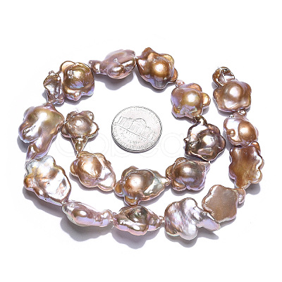 Baroque Natural Nucleated Keshi Pearl Beads Strands PEAR-S020-A02-1
