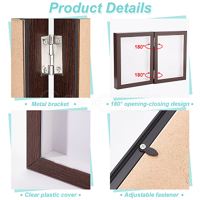 Double Plastic Vertical Hinged Photo Frames DJEW-WH0043-14B-02-1