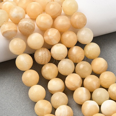 Natural Honey Jade Bead Strands G-K153-B26-12mm-1