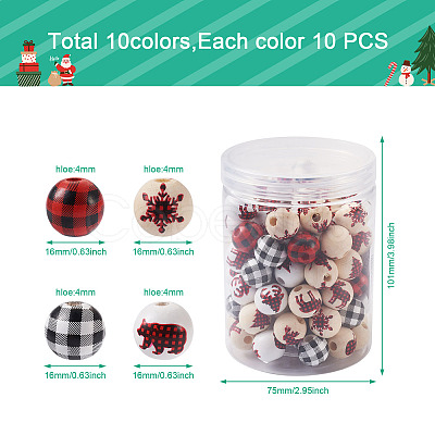 100Pcs Natural Wooden Beads WOOD-CD0001-22-1