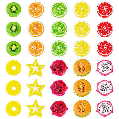 40Pcs 10 Styles Resin Imitation Fruit Model DJEW-TA0001-18-1