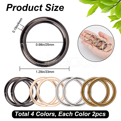 8Pcs 4 Colors Zinc Alloy Linking Rings FIND-GF0003-21-1