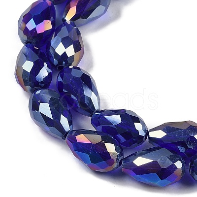 Transparent Electroplate Glass Beads Strands EGLA-N013-T8mm-B07-1