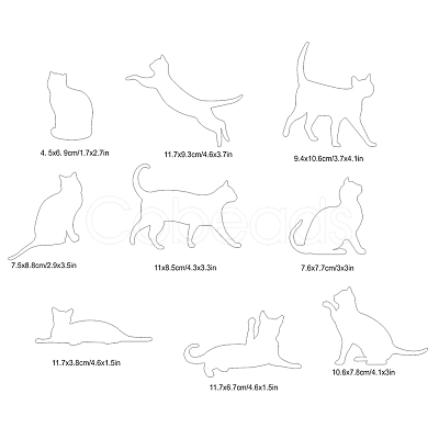 Rectangle with Cat Pattern PVC Wall Stickers X1-CF-TAC0001-12-1
