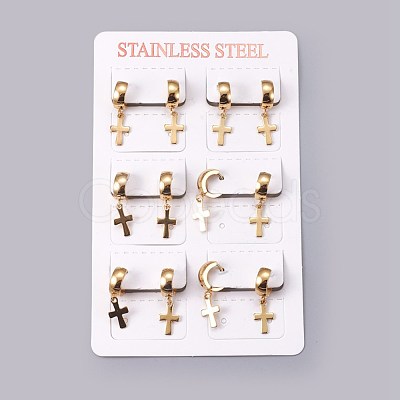304 Stainless Steel Hoop Earrings EJEW-O087-02-1