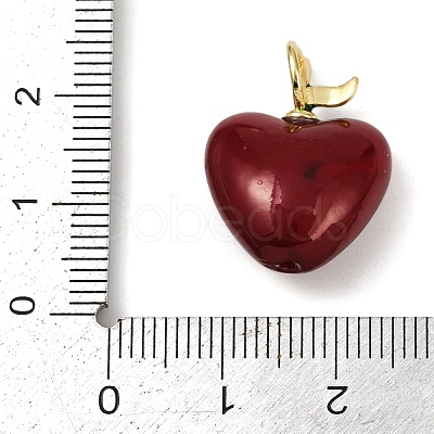 Brass Enamel Pendants KK-R224-12A-G-1