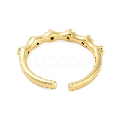 Brass Pave Cubic Zirconia Cuff Rings RJEW-U012-02G-01-1