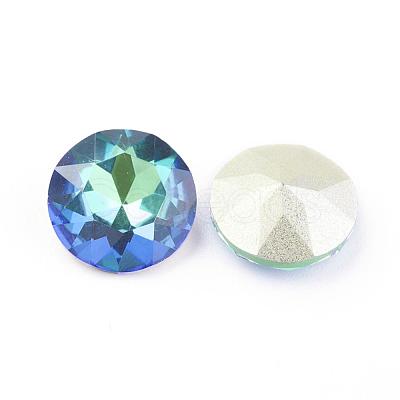 Pointed Back & Back Plated Glass Rhinestone Cabochons X-RGLA-J012-10mm-001SP-1