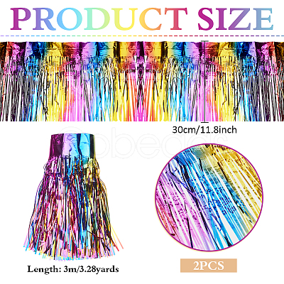 Plastic Foil Fringe Curtains DIY-WH0028-106A-1