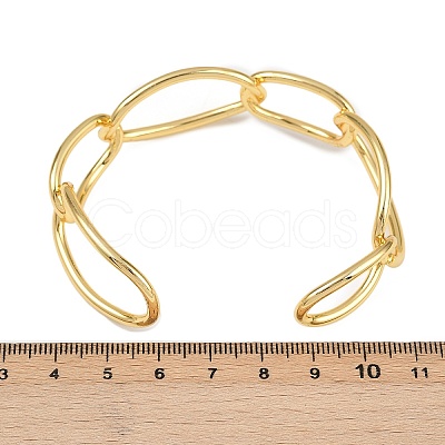 Brass Cuff Bangles for Women BJEW-C112-10G-1